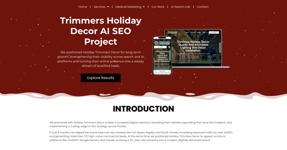 Trimmers Holiday Decor AI SEO Project screenshot 1