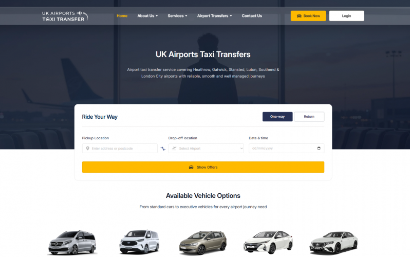 UK Airports Taxi Transfer Booking Platform screenshot 1