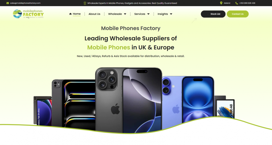 Mobile Phones Factory – High-Volume Wholesale Platform & Inventory System screenshot 1