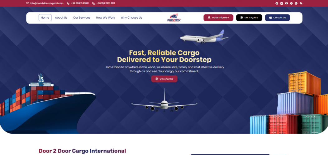 Door 2 Door Cargo International – Logistics Platform & Shipment Management System screenshot 1