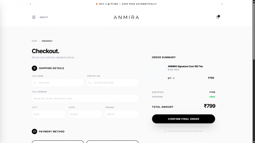 Anmira – Premium High-Conversion E-commerce Storefront screenshot 1