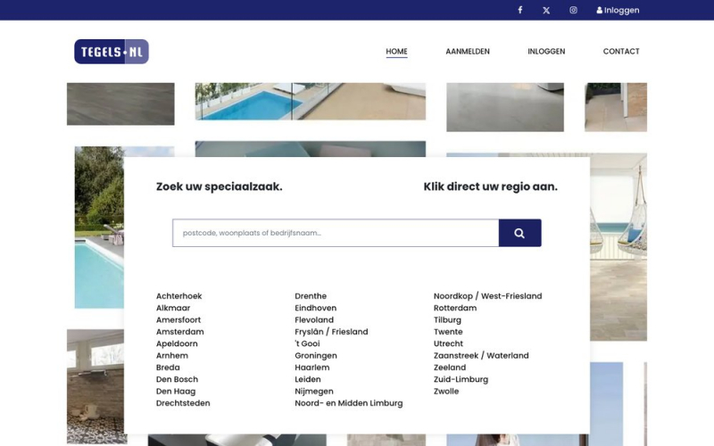 Tegels.nl — Legacy PHP Modernisation with AI-Generated City Pages screenshot 1