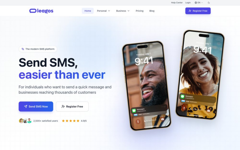 Leagos — SMS Platform with Zero Failed Payments and 99.9% Uptime screenshot 1