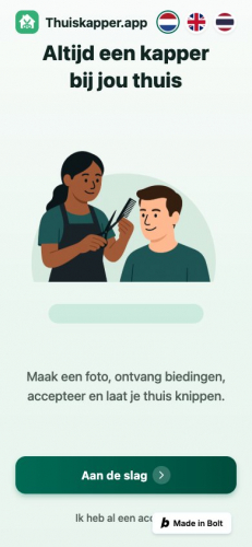 Thuiskapper (Kutr) — Cross-Platform Home Hairdresser Booking App screenshot 1