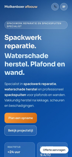Molkenboer Afbouw — 100 Lighthouse Next.js Site for Dutch Plasterer screenshot 2