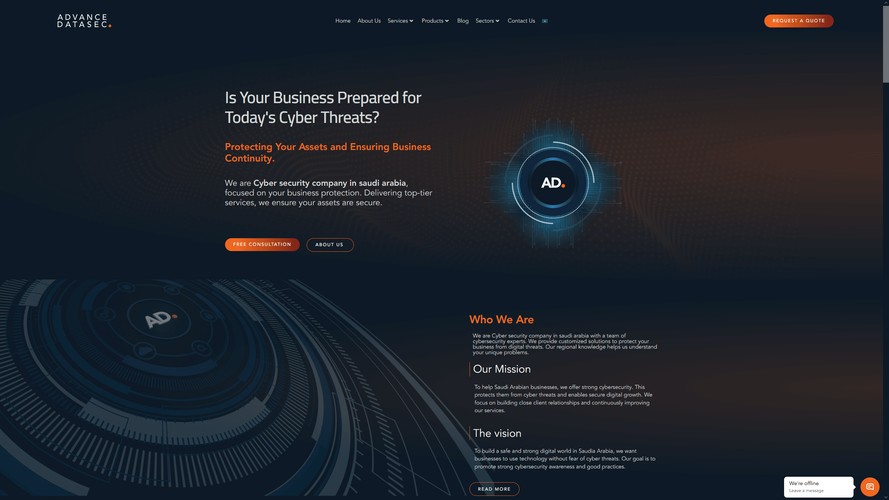Advance Datasec Cybersecurity Website Development screenshot 1