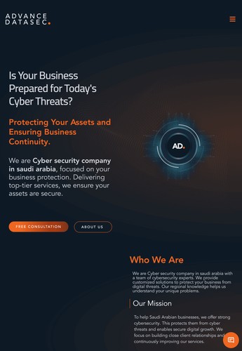 Advance Datasec Cybersecurity Website Development screenshot 3