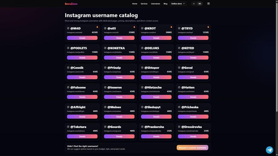 SovaZone Digital Identity & Username Catalog screenshot 3