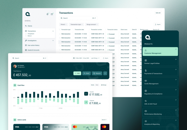 Back Office for a Banking as a Service Platform screenshot 1