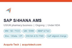 SAP S/4HANA AMS for a US/UK Pharmacy Business