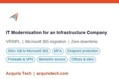 IT Modernisation and Microsoft 365 Migration for VRSIPL