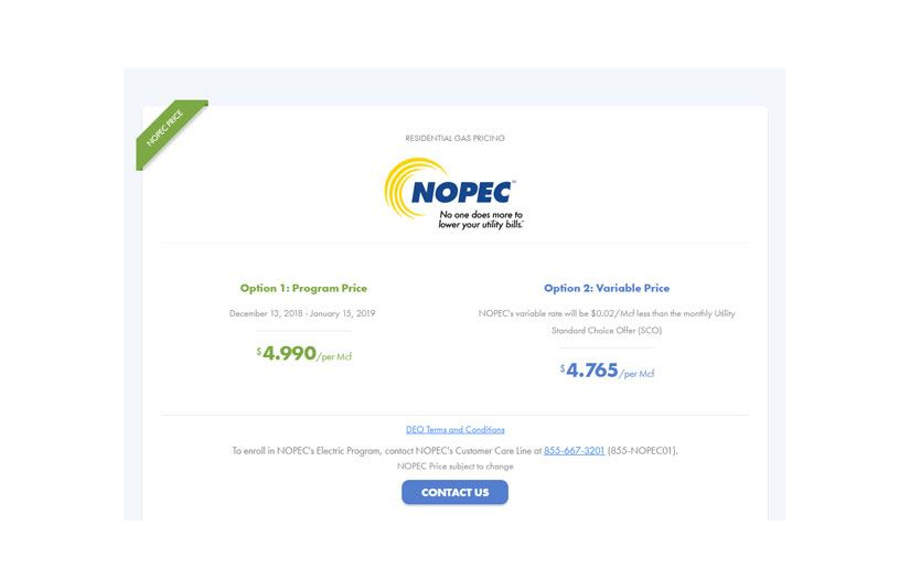 Website Redesign: NOPEC screenshot 1