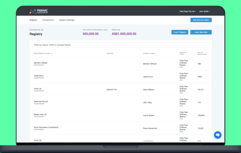 Blockchain Share Registry and Exchange Platform (Web App) screenshot 2