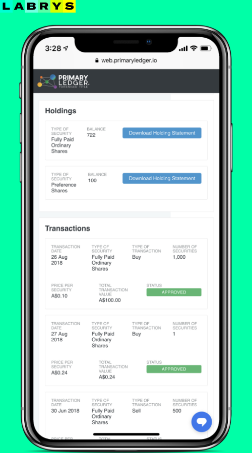 Blockchain Share Registry and Exchange Platform (Web App) screenshot 4