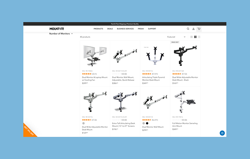 Digital Makeover for a B2B/B2C Display Mount Brand screenshot 1