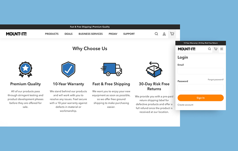 Digital Makeover for a B2B/B2C Display Mount Brand screenshot 3