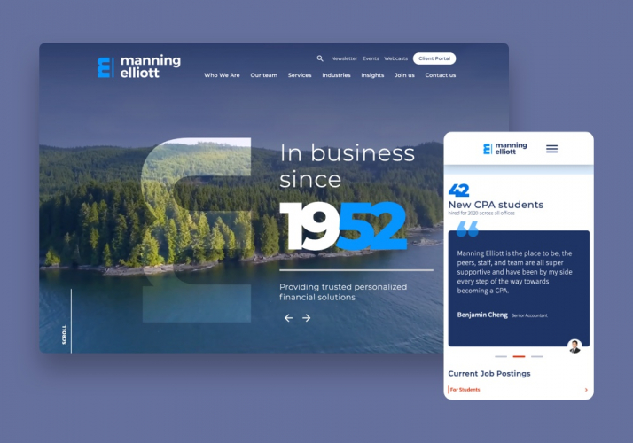 Award Winning Site for Manning Elliot screenshot 1