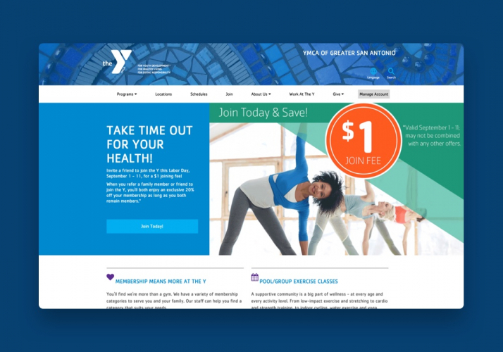 Web Development for YMCA of Greater San Antonio screenshot 1