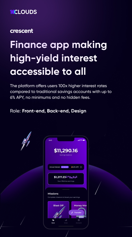Crescent - Finance app making high-yield interest accessible screenshot 1