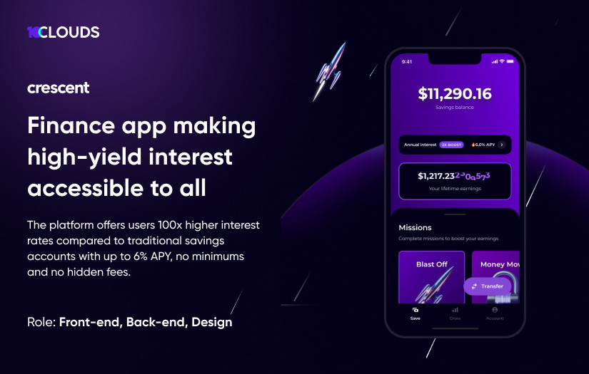Crescent - Finance app making high-yield interest accessible screenshot 2