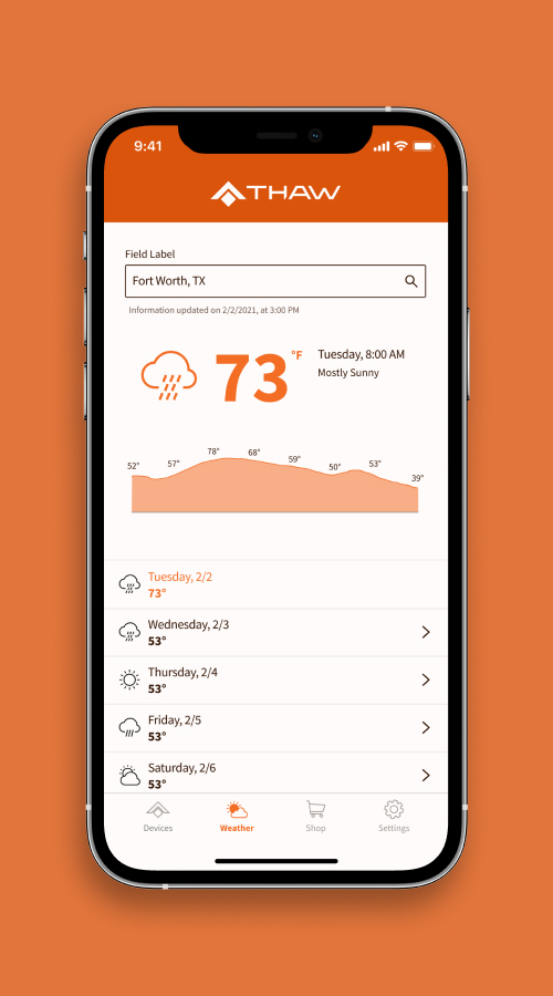 ACG / Thaw – redesigning a mobile IoT experience screenshot 1