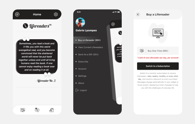 Lifereader screenshot 1