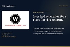 Meta lead generation and on-site video for a Plano flooring company