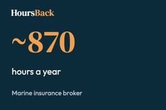 Marine insurance broker: around 870 hours a year found