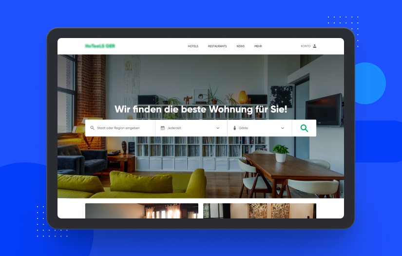 An online lodging marketplace for a German startup screenshot 1