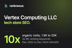Vertex Computing LLC: 10x organic traffic in two years