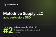Motodrive Supply LLC: from #9 to #2 on Google for a key search