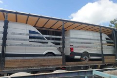 Two high-roof Volkswagen Crafter vans: Germany to Bishkek