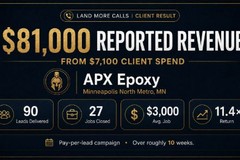 APX Epoxy: 90 Leads, 27 Jobs and $81,000 in Reported Revenue