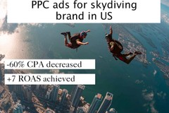 PPC advertising for skydiving brand in US