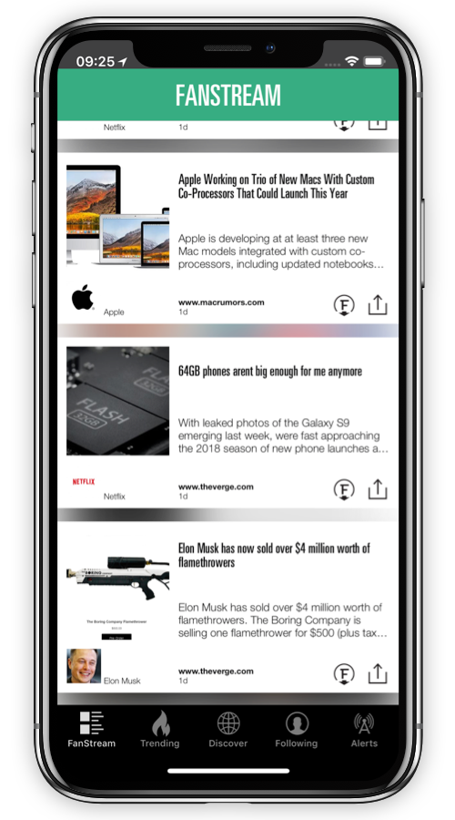 FanGram – app integrating social media channels screenshot 1