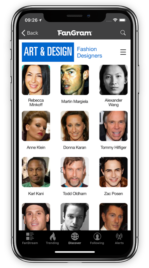 FanGram – app integrating social media channels screenshot 2