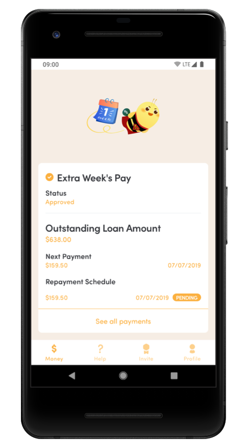 HoneyBee – payday loan app screenshot 1