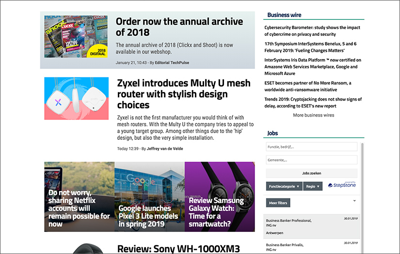 TECHPULSE.be – Completely new technology news platform screenshot 2