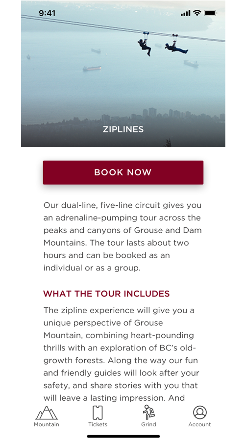 Grouse Mountain - iOS and Android Native Apps screenshot 7