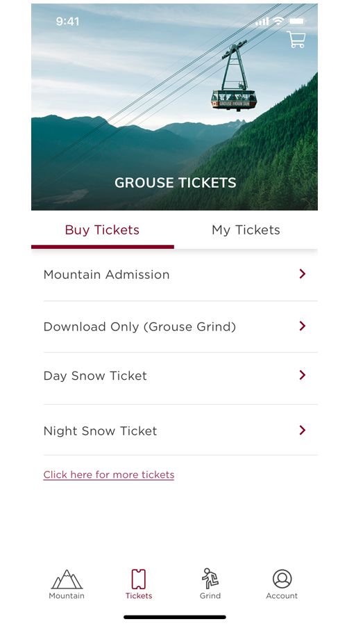 Grouse Mountain - iOS and Android Native Apps screenshot 2
