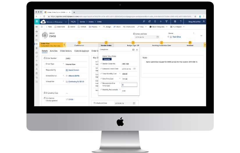 Ministry of Education - Custom Microsoft Dynamics screenshot 1