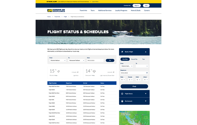 Harbour Air - UX Research and Website UI Redesign screenshot 3