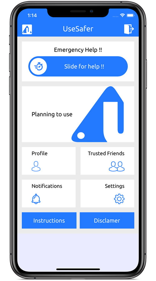 UseSafer - iOS and Android mobile app screenshot 2