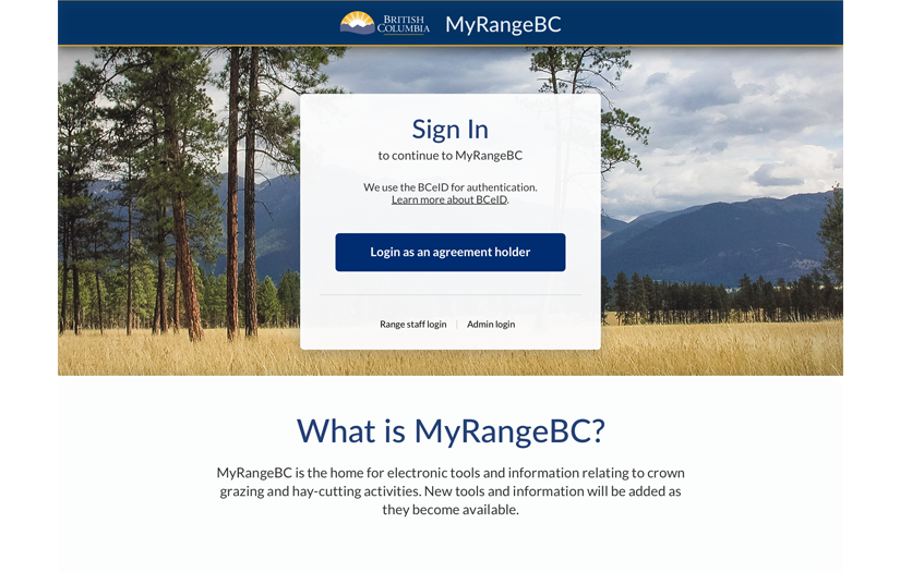 MyRangeBC - Web and iPad App screenshot 1