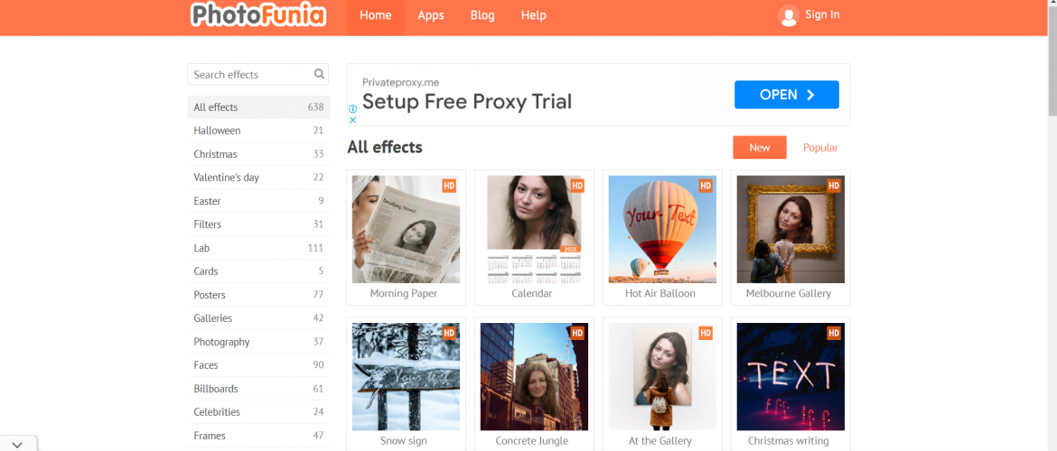 Comprehensive SEO promotion of PHOTOFUNIA website screenshot 1
