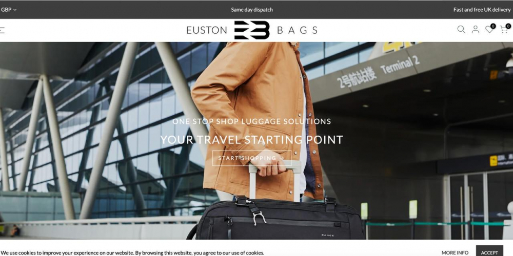 PPC for the Euston Bags website screenshot 1