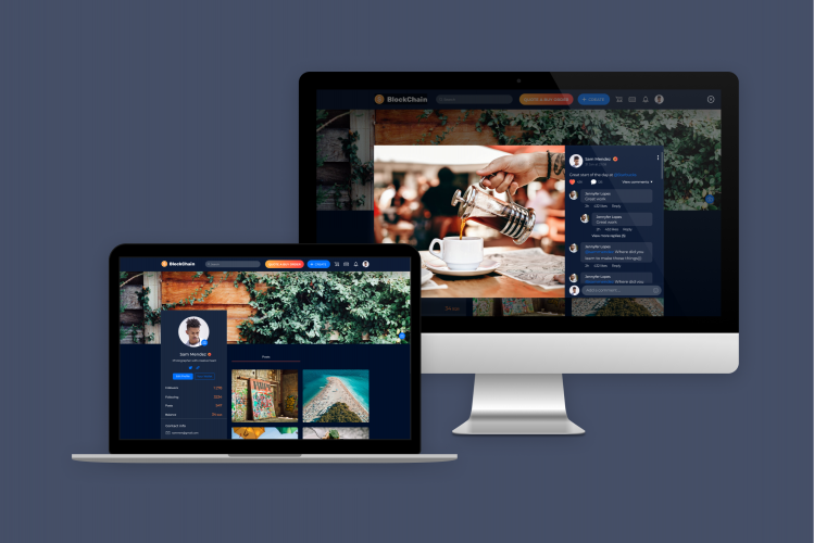 Blockchain Social Network with the Internal Tokenized Marketplace screenshot 1