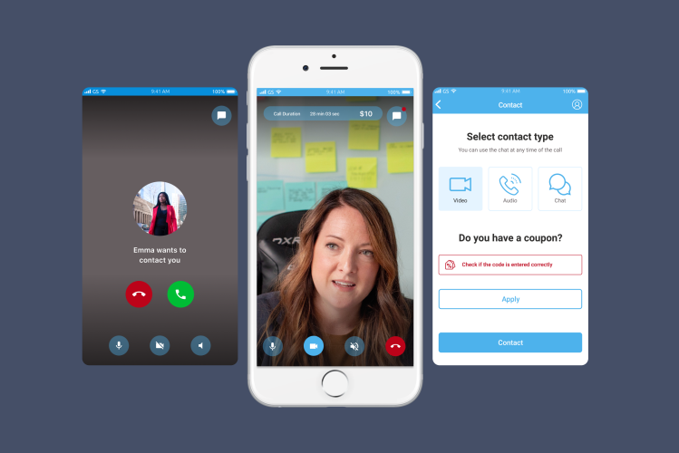 Pay-per-Minute / Pay-per-Session Mobile Marketplace for Expertise screenshot 1