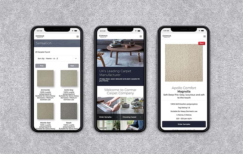 Cormar Carpet Company (B2C) - Web Design & Development screenshot 1