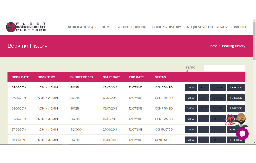 Fleet Management System screenshot 1